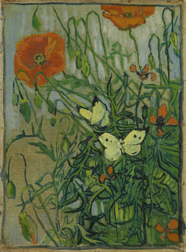 Vincent van Gogh - Schmetterlinge und Mohnblumen, 1889<small>© MAK / Van Gogh Museum, Amsterdam (Vincent van Gogh Foundation)</small>