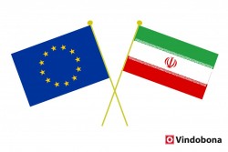 Iran-EU Crossed Flags<small>© Iranian and European Union crossed flags by Vindobona.org</small>