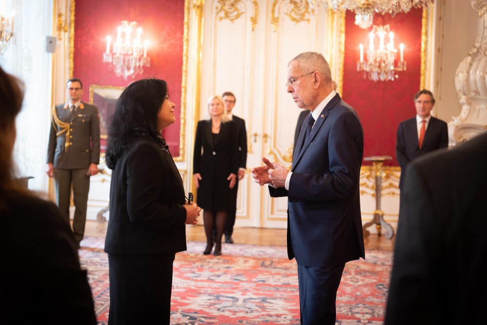 Ambassador of Cuba, H.E. Ms.Loipa Sánchez Lorenzo.<small>© bundespraesident.at / Carina Karlovits & Clemens Schwarz / HBF</small>