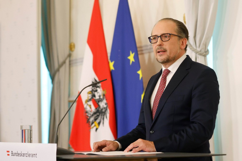 Alexander Schallenberg delivers first statement as chancellor.<small>© Bundeskanzleramt (BKA) / Dragan Tatic</small>