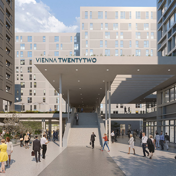 VIENNA TWENTYTWO visualization<small>© Austrian Real Estate / SIGNA / VIENNA TWENTYTWO / K18</small>